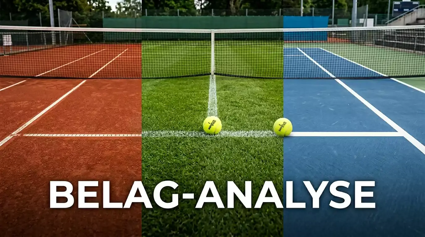 Vergleich der drei Tennisbeläge Sand Rasen und Hartplatz für die Wettanalyse